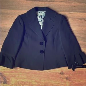 Petite Tahari Black Cropped Blazer Jacket  0P/XS